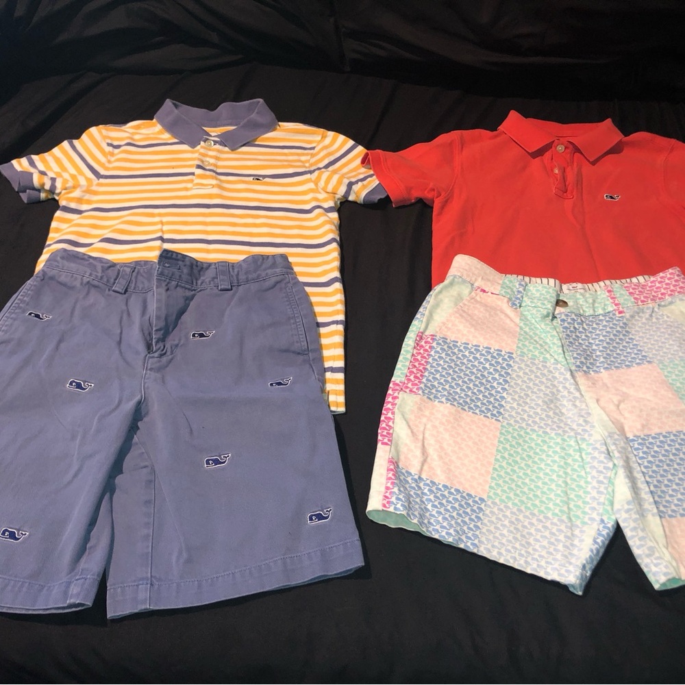 Vineyard Vines Yellow and Blue Striped Kids Polo